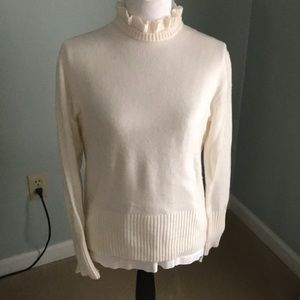 J Crew Ruffle Neck Sweater